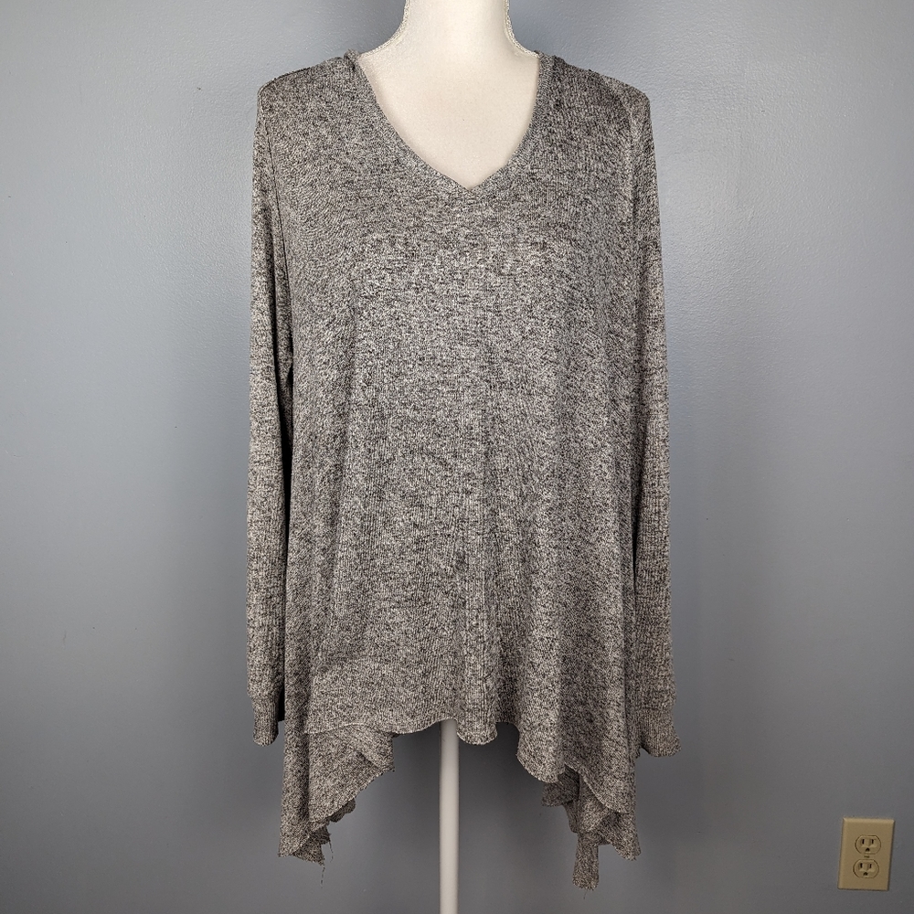 Long gray tunic top with hood